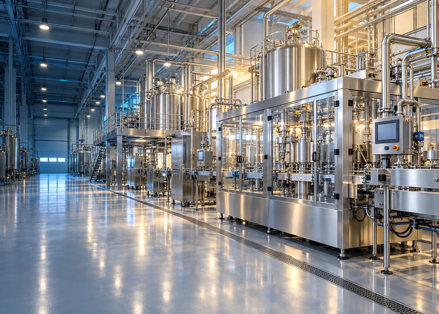 Food factory workers processing dairy products